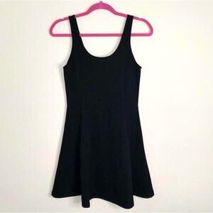 Divided H&M Size 6 Sleeveless Little Black Skater Skirt Mini Dress Summer Goth